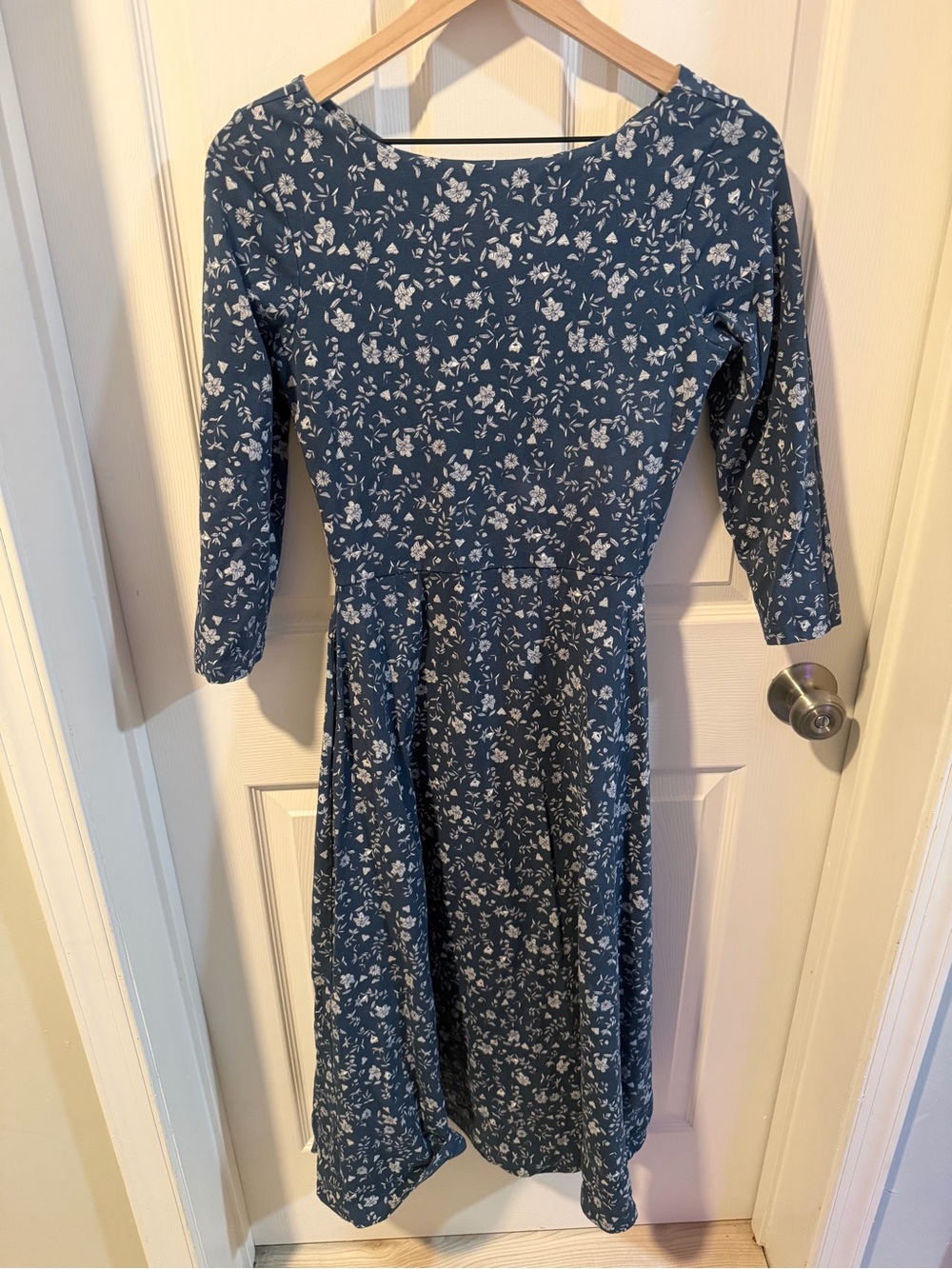 PACT Blue Floral Midi Dress